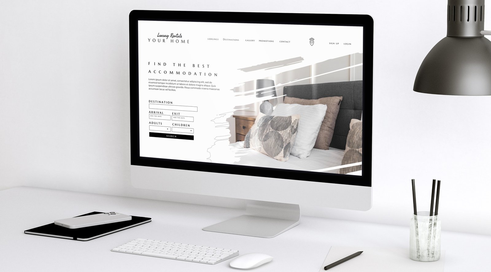 Smartphone com ícones de interação digital representando o serviço de Suporte Técnico da WinxDesign.